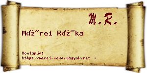 Mérei Réka névjegykártya